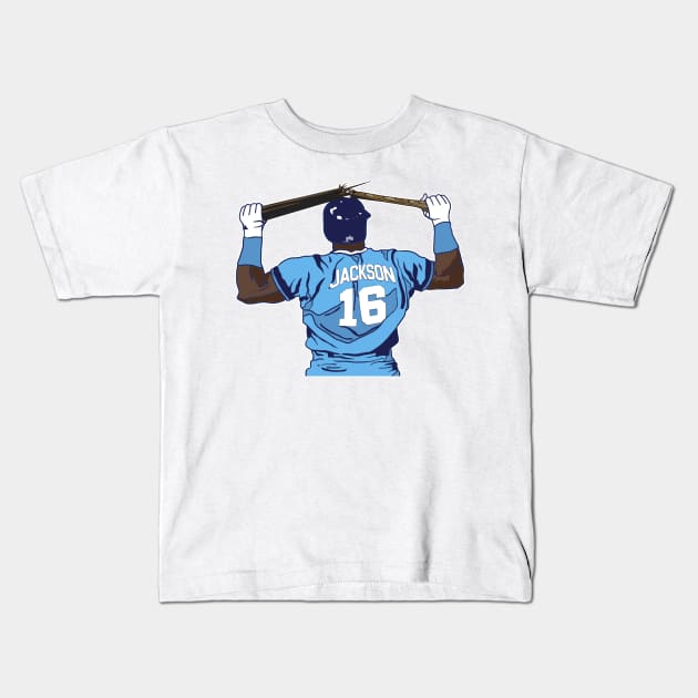 Bo Jackson Bat Break Kids T-Shirt by darklordpug